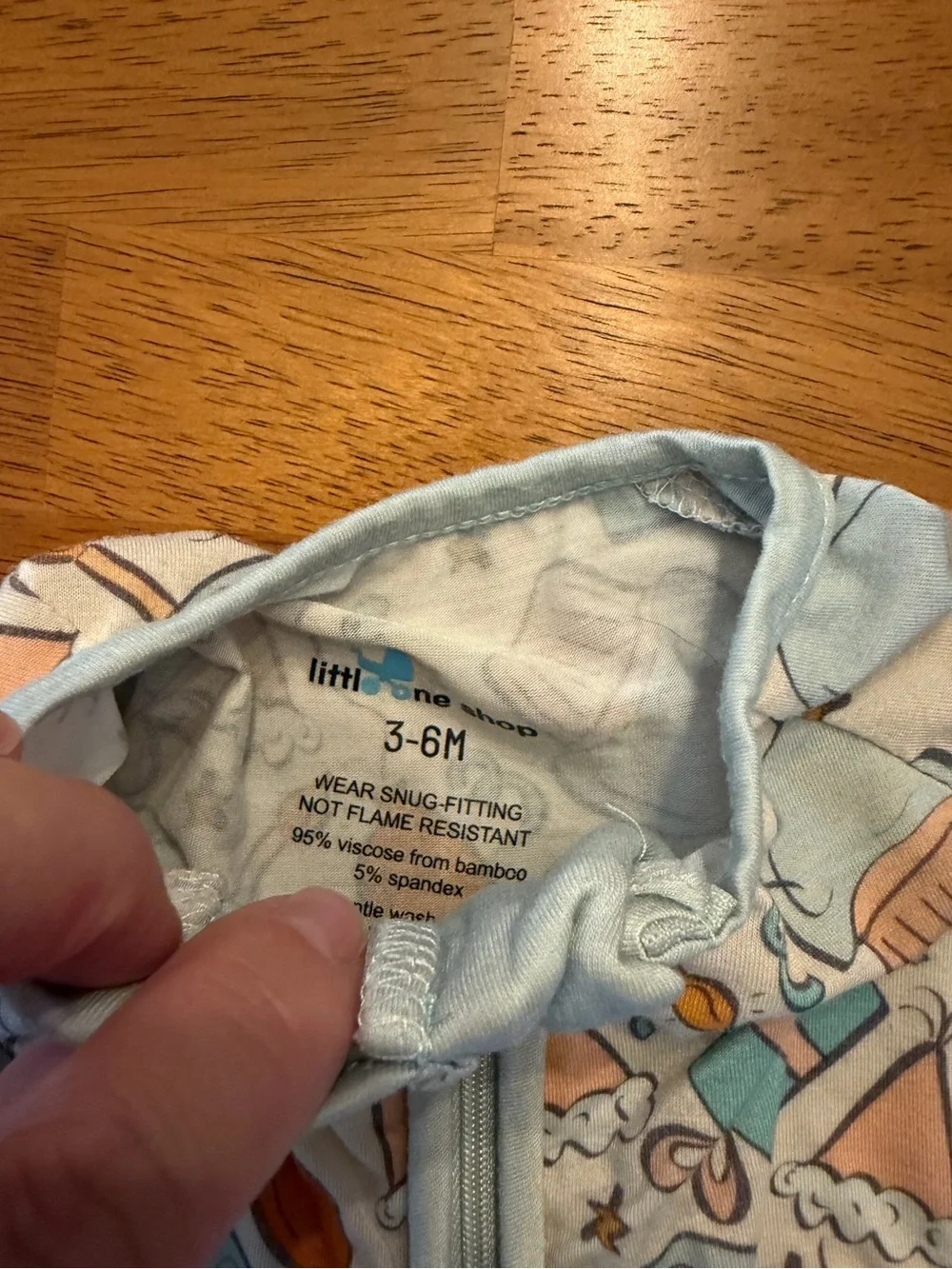 Little One Shop 3-6 Months Blue Birthday Bamboo Zippie Zippy Pajamas